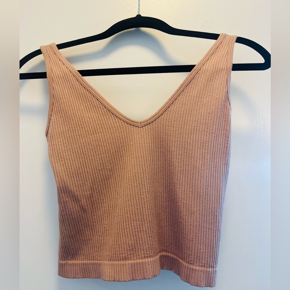 Free People Tops - Free People Ribbed Blush/Nude Crop Tank - M/L